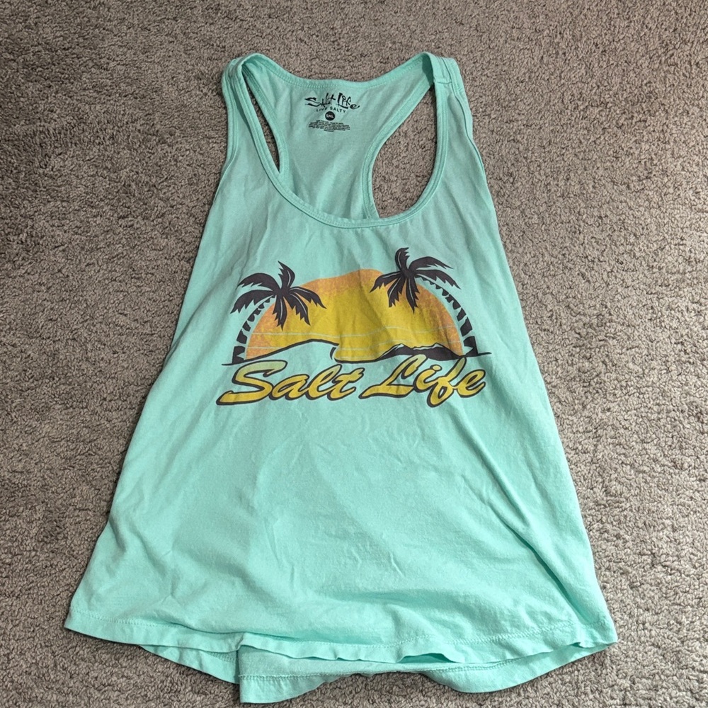 Salt Life Aqua Tank with Tropical Graphic